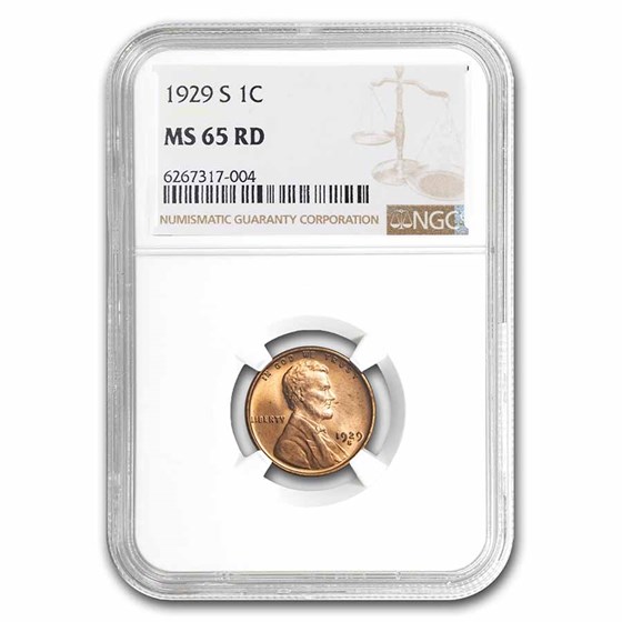 1929-S Lincoln Cent MS-65 NGC (Red) 1929-S Lincoln Cent MS-65 NGC (Red)
